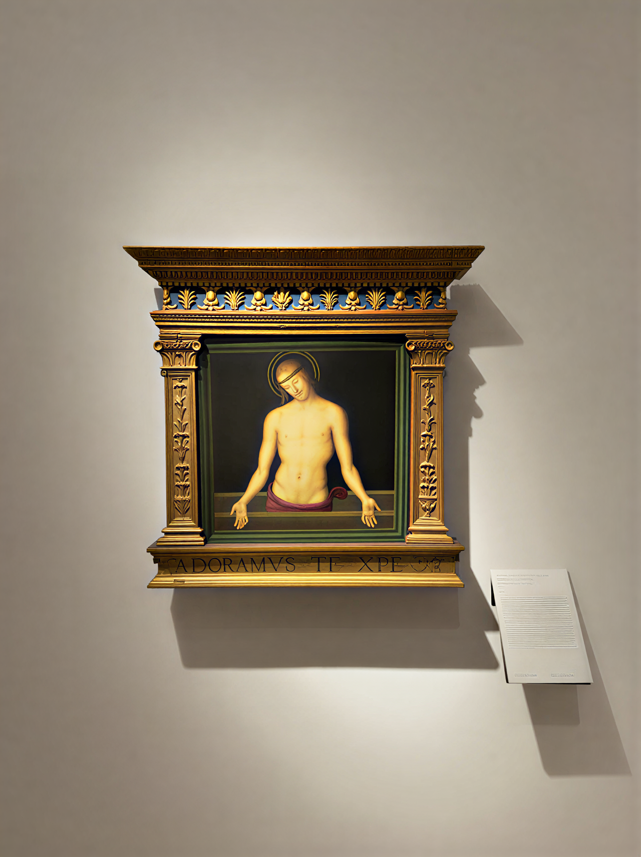 Peinture de la Renaissance italienne représentant le Christ en Pitié, exposée à la Galleria Nazionale dell'Umbria, Pérouse, Italie.